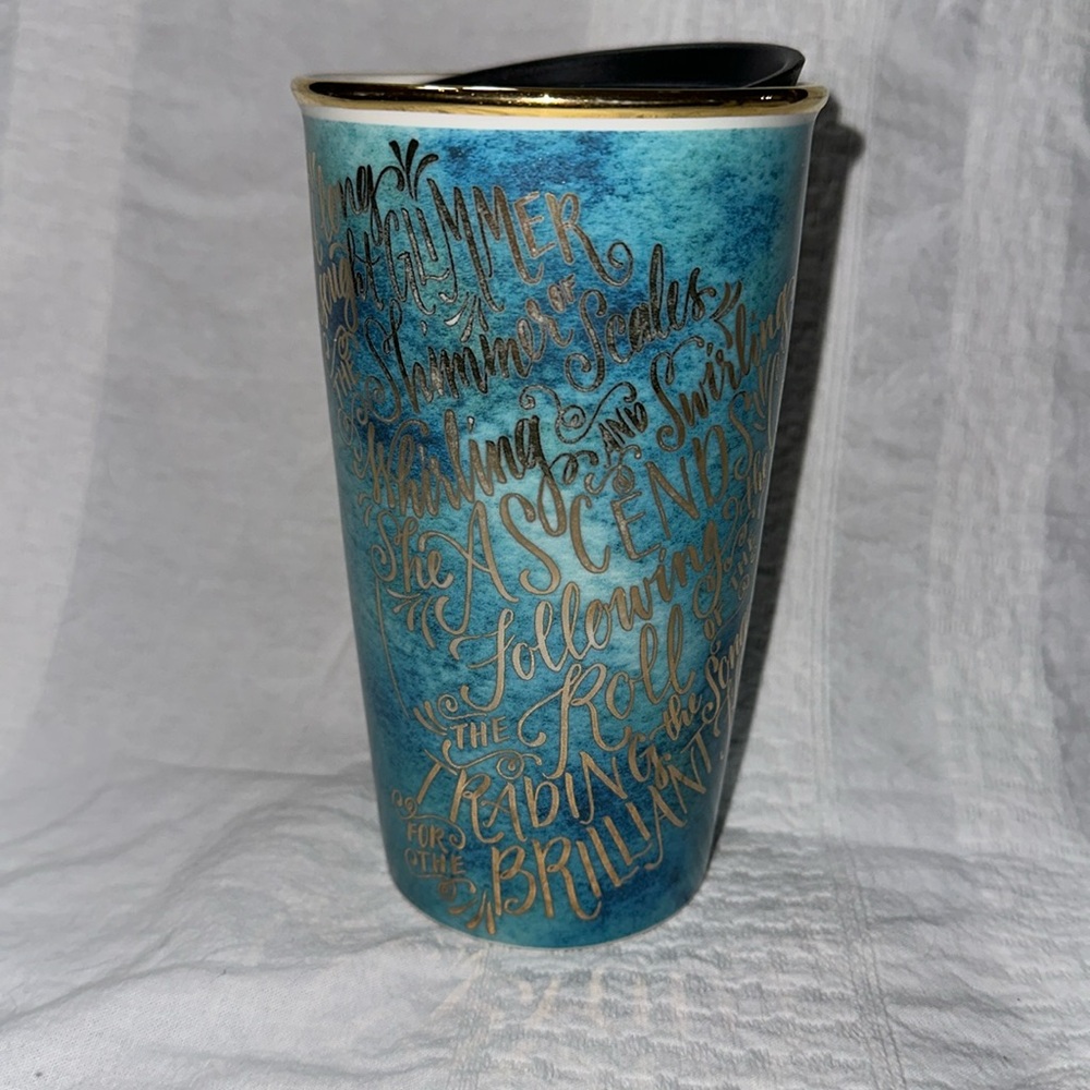 Starbucks RARE 2016 Mermaid Siren Song Marbled Tumbler, 12oz Ceramic w/Lid